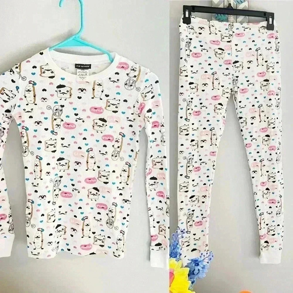 Joe Boxer Girl’s Thermal Ribbed Knit Pajamas, size 12 - Picture 1 of 8